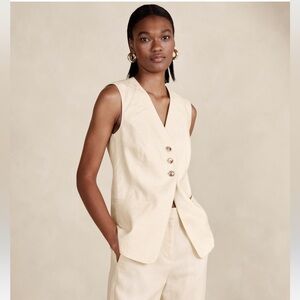 Banana Republic Lina Linen Vest NWT